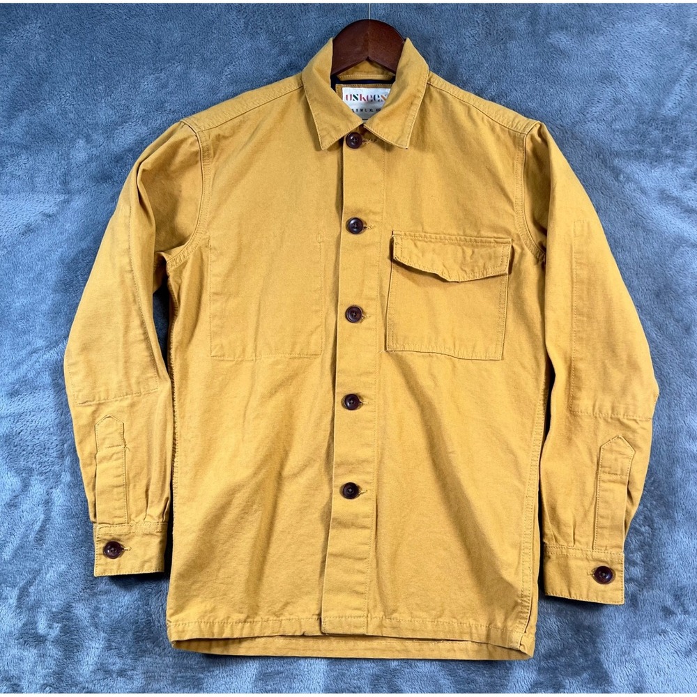 Uskees 3003 Workshirt Mens XS Yellow Organic Cotton Button Rugged Durable